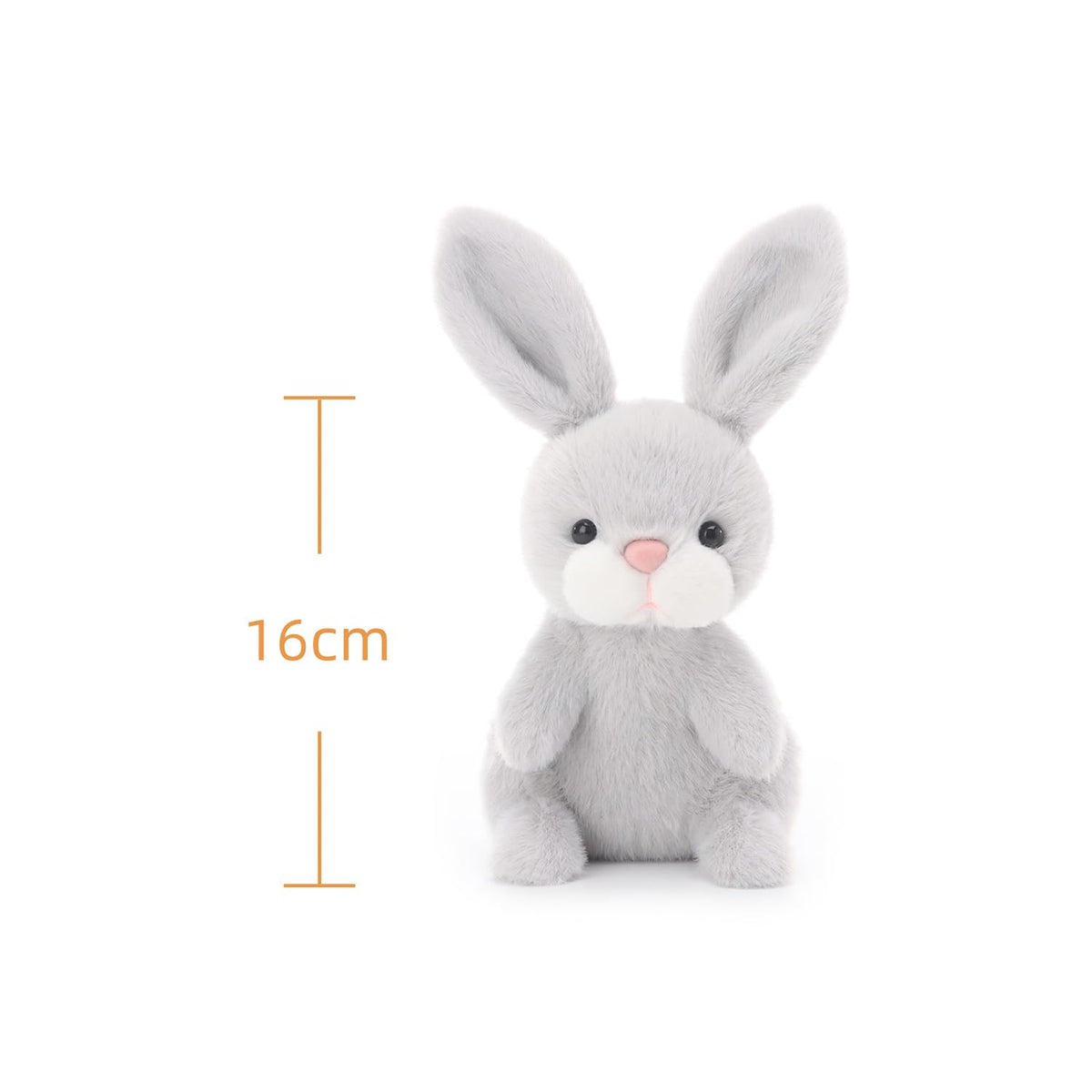 Apricot Lamb Kuscheltier Hase grau 16 cm – weiches Plüschtier Kaninchen, handgefertigt, für Babys ab Geburt