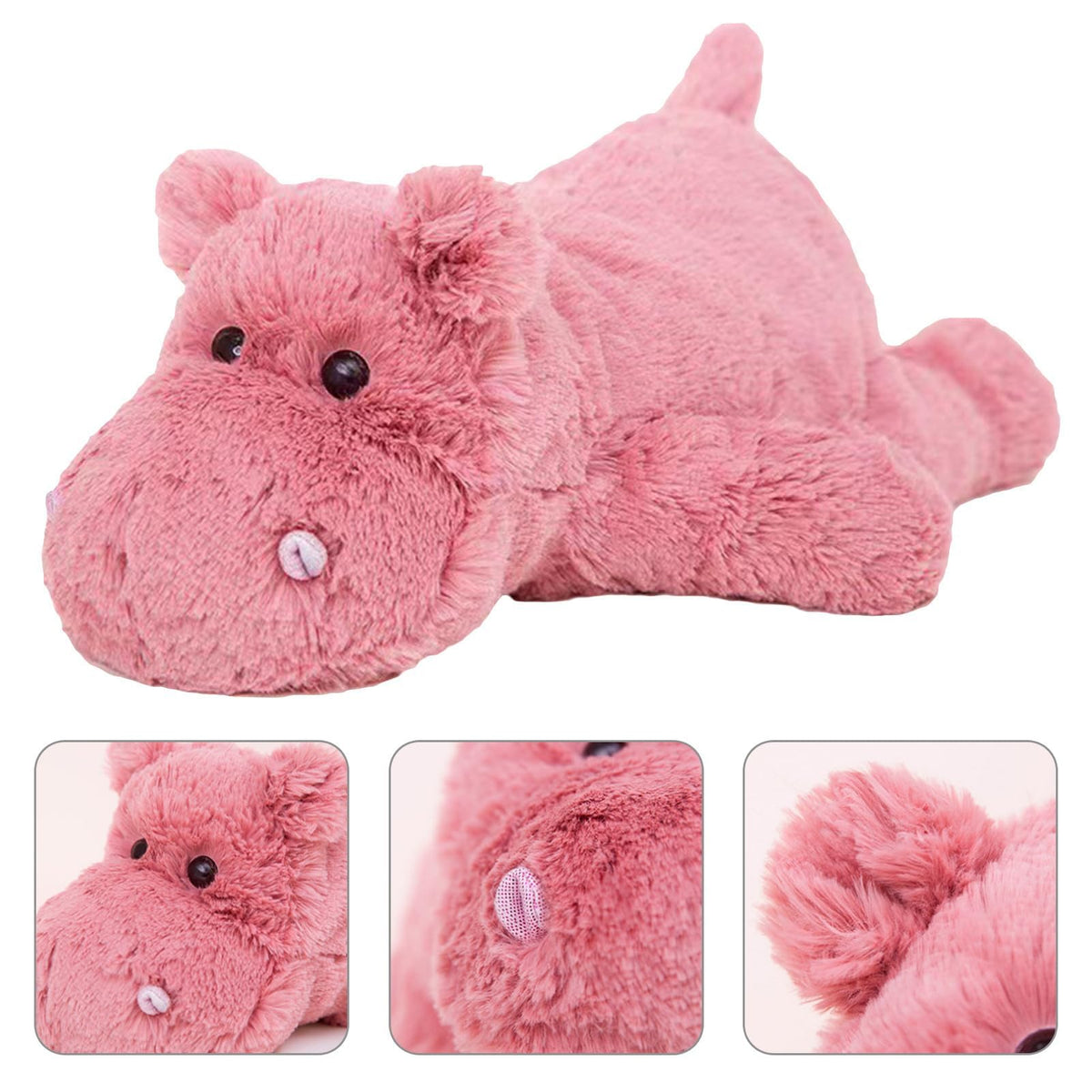 champracer Kuscheltier Nilpferd rosa – superweiches Plüschtier aus Polyester, auch als Kuschelkissen für Kinder & Erwachsene